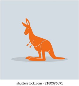 Cute orange kangoroo vector illustration