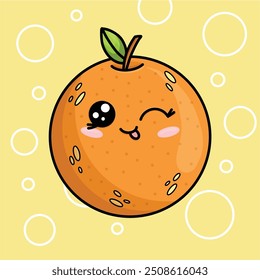 Alaranjado bonito, crianças crianças kawaii estilo vetor ilustração