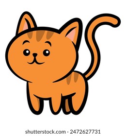 Cute Orange kitten cartoon character. best for icon, logo, sticker, and mascot with pet themes