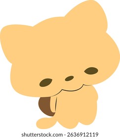 Cute Orange Kitten Cartoon Illustration