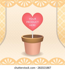 cute orange lace with polka dot showcase background template