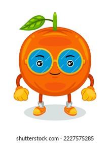 Cute Orange Mascot Character Vector Illustration