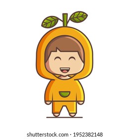 Cute orange mascot vector design