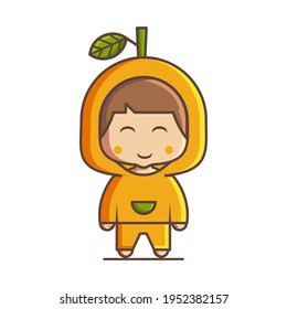 Cute orange mascot vector design
