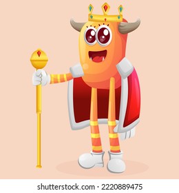 Cute orange monster king. Perfect for kids, small business or e-Commerce, merchandise and sticker, banner promotion, blog or vlog channel
