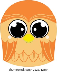 cute orange owl in a thumb size suitable as a doll 