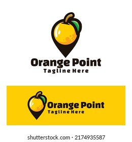 Cute Orange point logo art illustration