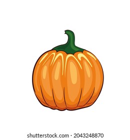 Calabaza naranja suave aislada en un fondo blanco. Ilustración vectorial de dibujos animados para Halloween.