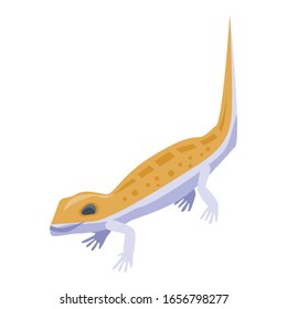 Cute orange reptile icon. Isometric of cute orange reptile vector icon for web design isolated on white background