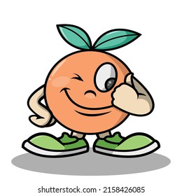 cute orange showing thumbs up