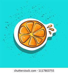 Cute orange slice with juicy drops sticker fashion patch badge