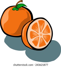 Cute Orange slice vector cartoon