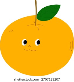 Naranja lindo con la caricatura sonriente de la cara