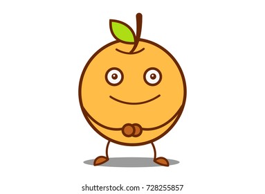 Cute Orange Smiling. Vector Illustration. Isolated on white background.