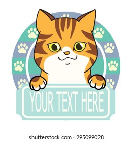 Cute Orange Tabby Cat Badge 