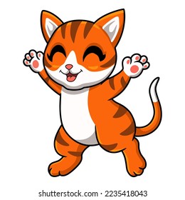 Cute orange tabby cat cartoon
