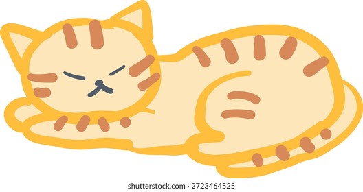 Niedliche Orange Tabby Katze Posen Illustration