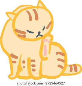 Lindo gato naranja Tabby posa ilustración