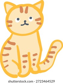 Cute Orange Tabby Cat Poses Illustration