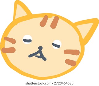 Cute Orange Tabby Cat Poses Illustration