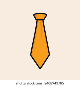 Corbata naranja con reflejos arte icónico de línea vectorial