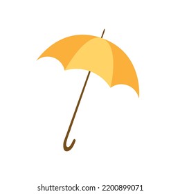 Un paraguas naranja lindo. Ilustración vectorial de un paraguas abierto. Paraguas otoñales de estilo plano. Objeto vector. Fondo blanco aislado.