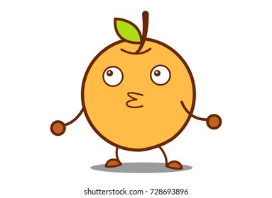 Cute Orange . Vector Illustration. Isolated on white background.