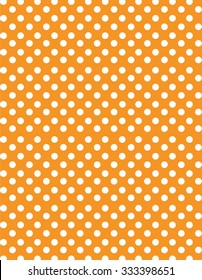 Cute Orange Vector Polka Dot Pattern