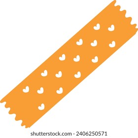 cute orange washi tapes heart pattern