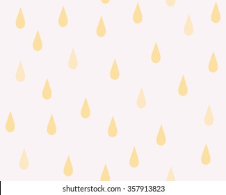 Cute orange water drop or raindrop on white background pattern seamless wallpaper. Vector art