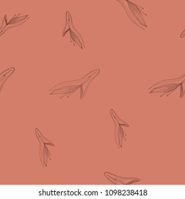 cute orangled muted background and delicate lily flowers, suitable for stylish interior decoration and for business cards