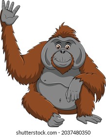 Cute Orangutan cartoon vector illustration