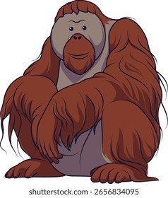 Cute Orangutan Cartoon Vector Illustration