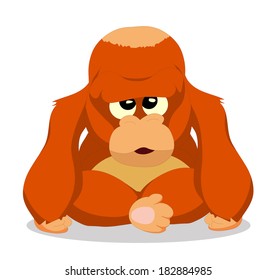 Cute orangutans cartoon character