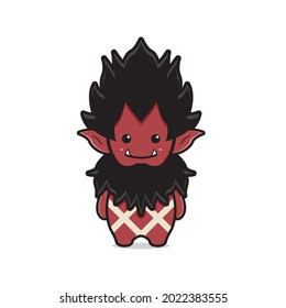 Cute orc mascot character cartoon icon illustration. Design isolated flat cartoon style