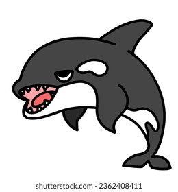 caricatura de orcas asesinas de ballena caricatura de fondo transparente ilustración vectorial