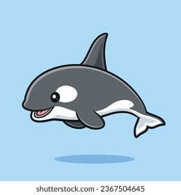 ilustración vectorial de dibujos animados de orcas asesinas