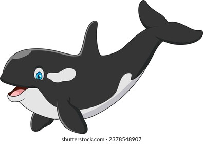 Cute orca mascot cartoon illustration