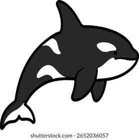 Cute Orca Whale Cartoon – Vector Illustration