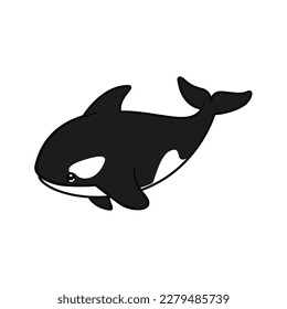 cute orca whale illustration design. killer whale vector