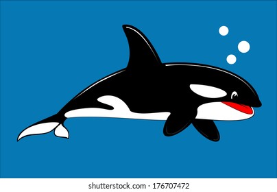 Cute Orca, cute whale, cute killer whale.