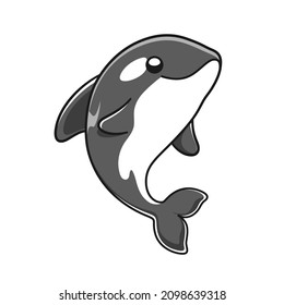 Cute Orca whale vector illustration  Killer whale cartoon clipart 