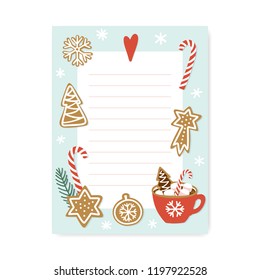 Cute Organizer With Place For Notes. Trendy Christmas To Do List. Vector Planner Design Template.