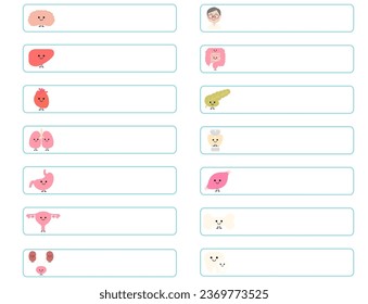 Cute organs and doctor heading frame