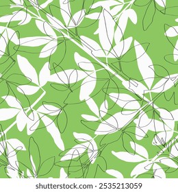 Cute original line floral leaves pattern