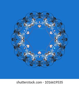 Cute ornament object. Snowflake isolated. Snowflake ornament on a blue, gray and neutral colors. Snowflake ornament Vector illustration.
