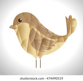 cute ornamental bird icon vector illustration design