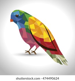 cute ornamental bird icon vector illustration design