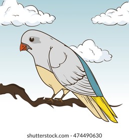 cute ornamental bird icon vector illustration design