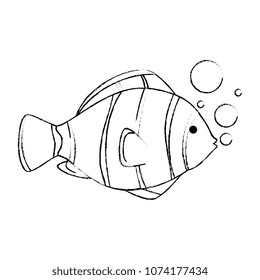 cute ornamental fish with air bubbles